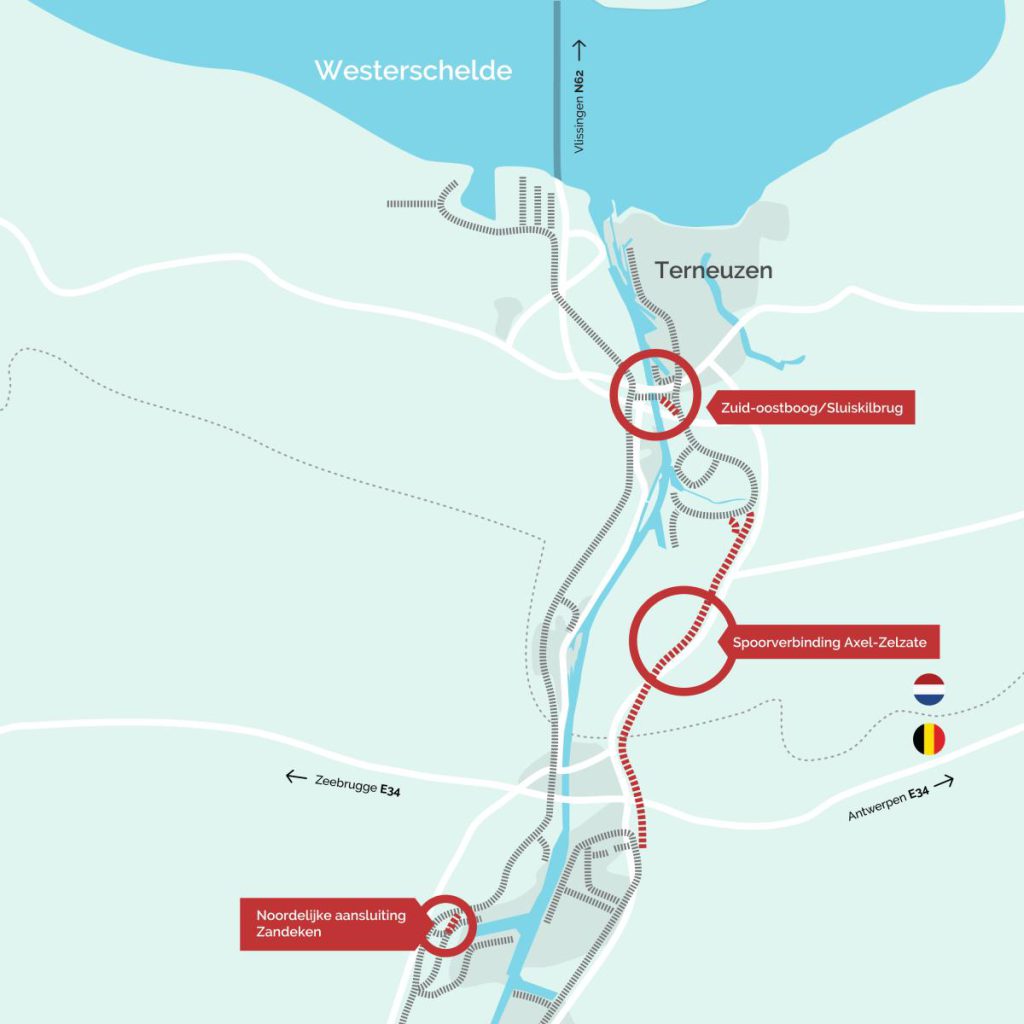 traject spoort Terneuzen - Gent